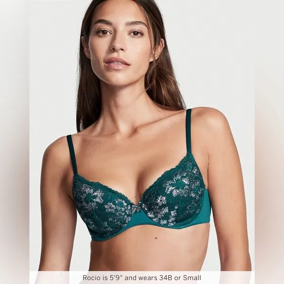 Victoria’s Secret Bra Body By Victoria 38D and 36D Green With Silver, $55