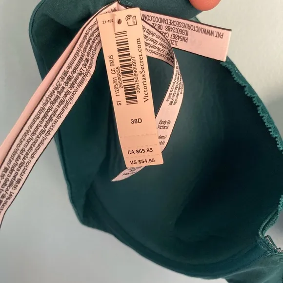 Victoria’s Secret Bra Body By Victoria 38D and 36D Green With Silver, $55