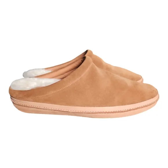 VINCE | Mens Porter Tan Suede Shearling Lined Slippers in Size 10