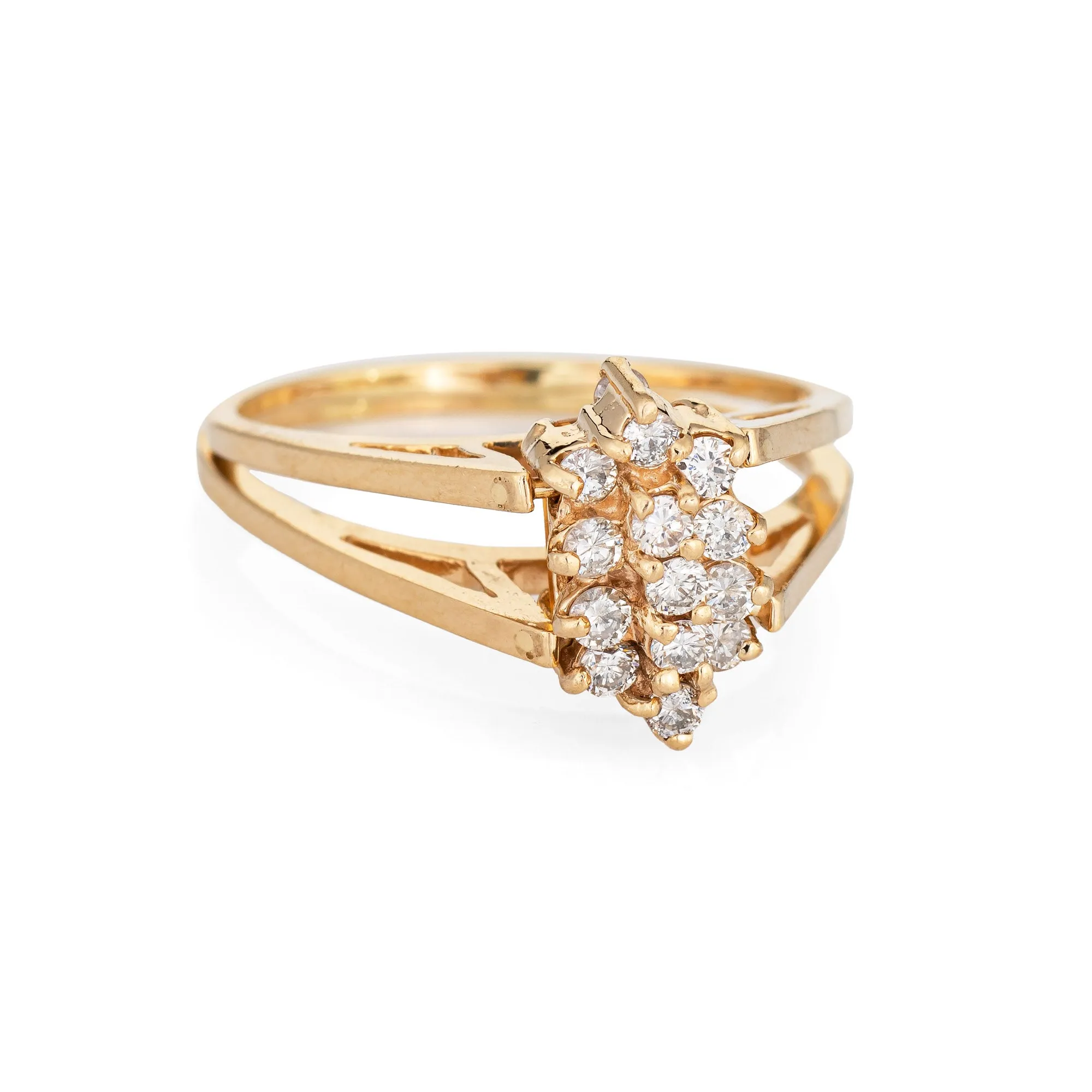 Vintage 70s Flip Ring Diamond Citrine 8.5 Fine Estate 2 in 1 Reversible Jewelry