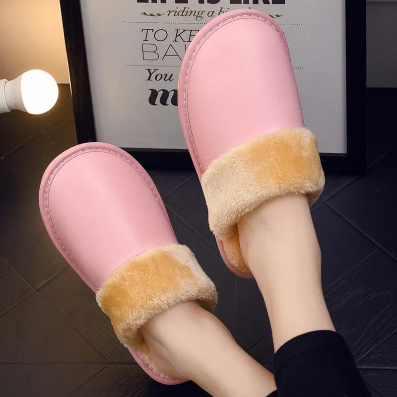 Waterproof PU Leather Outsole Slippers