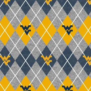 WEST VIRGINIA UNIVERSITY-Heather Argyle Fleece-100% Polyester-WV1148
