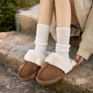 Winter High - grade Cotton Slippers, Women's Winter Home and Household Furry Slippers, Anti - slip Cotton Slippers with Fleece for Outdoor Wear, Cotton Slippers C-241115-3