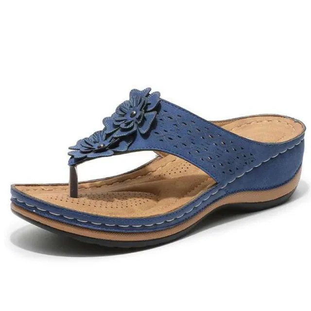 Women Sandals Bohemia Style Summer Shoes Women Heels Sandals Flowers Wedges Shoes Beach Women Flip Flops