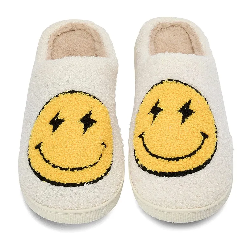 Women's Smiley Plush Home Slippers Clearance