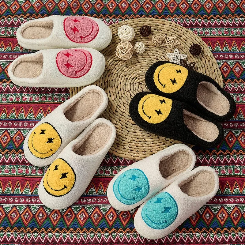 Women's Smiley Plush Home Slippers Clearance