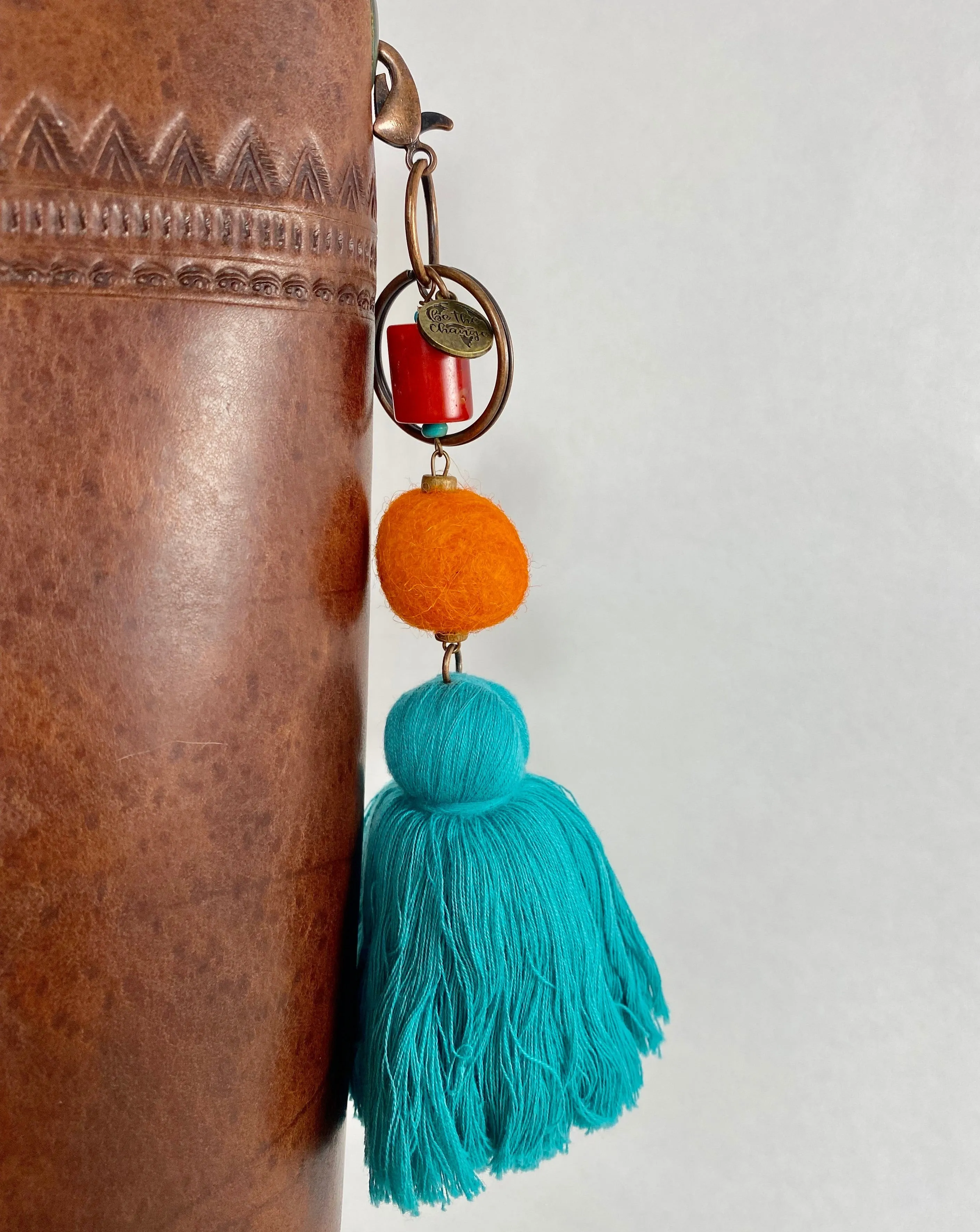 Wool Pom-Pom Tassel Keychain