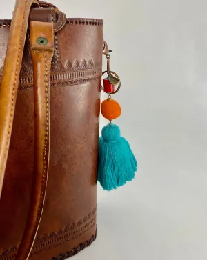 Wool Pom-Pom Tassel Keychain