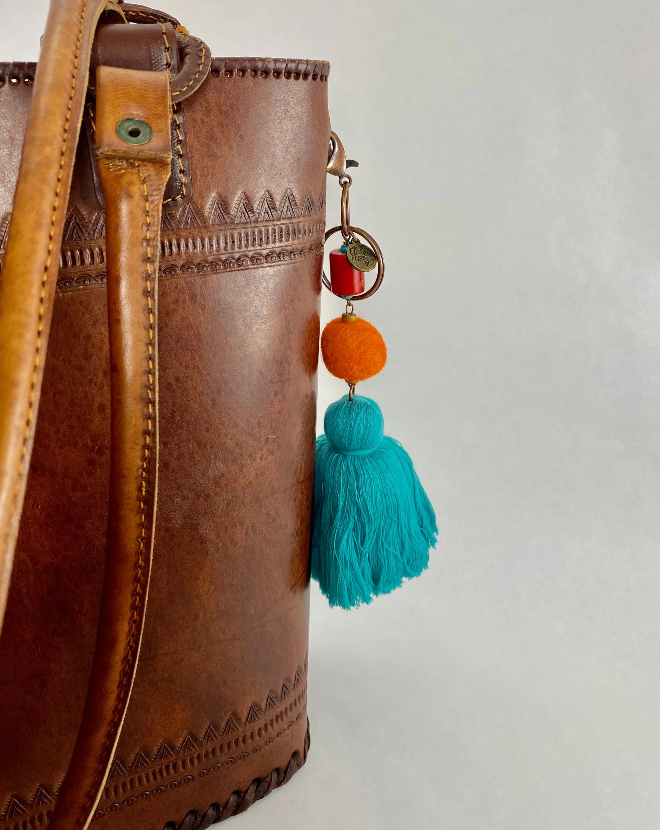 Wool Pom-Pom Tassel Keychain