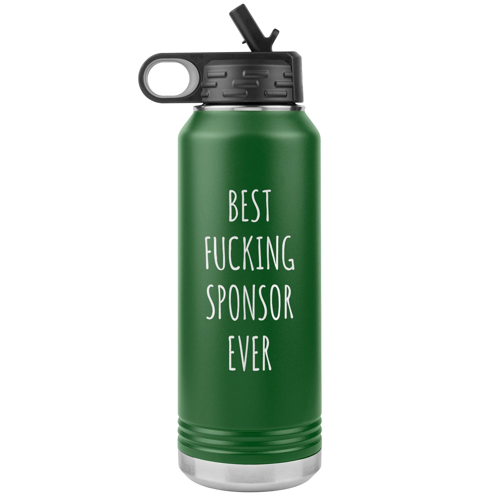 Worlds Best Sponsor Ever Water Bottle Funny AA Gifts for Sponsors Sobriety Gift for Men & Women Soberversary Anniversary Gift for Sponsor Insulated 32oz BPA Free