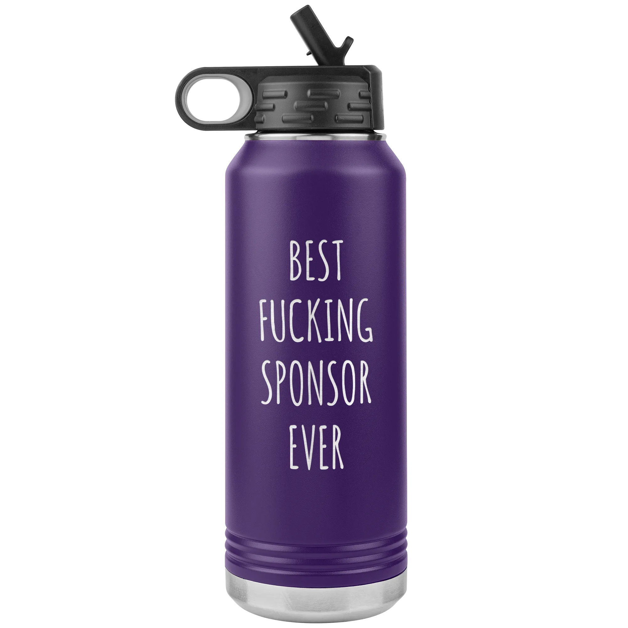 Worlds Best Sponsor Ever Water Bottle Funny AA Gifts for Sponsors Sobriety Gift for Men & Women Soberversary Anniversary Gift for Sponsor Insulated 32oz BPA Free