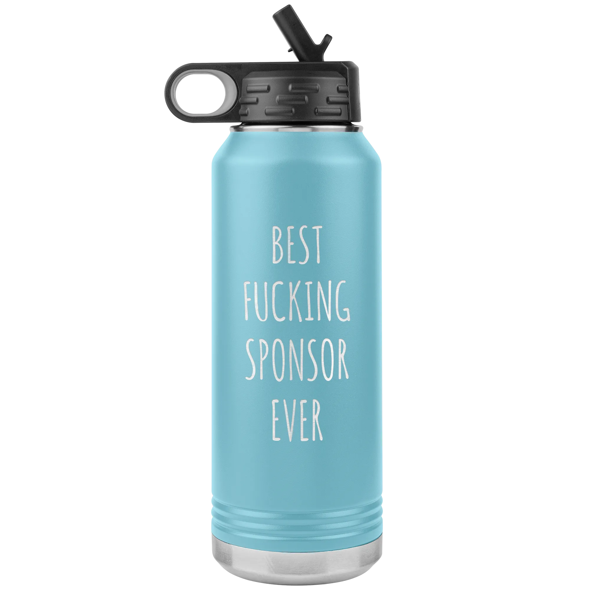 Worlds Best Sponsor Ever Water Bottle Funny AA Gifts for Sponsors Sobriety Gift for Men & Women Soberversary Anniversary Gift for Sponsor Insulated 32oz BPA Free