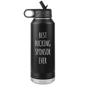 Worlds Best Sponsor Ever Water Bottle Funny AA Gifts for Sponsors Sobriety Gift for Men & Women Soberversary Anniversary Gift for Sponsor Insulated 32oz BPA Free