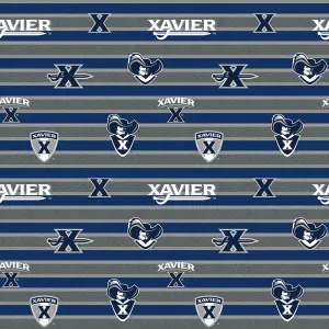 XAVIER UNIVERSITY-Polo Stripe Fleece-100% Polyester-XAV1151