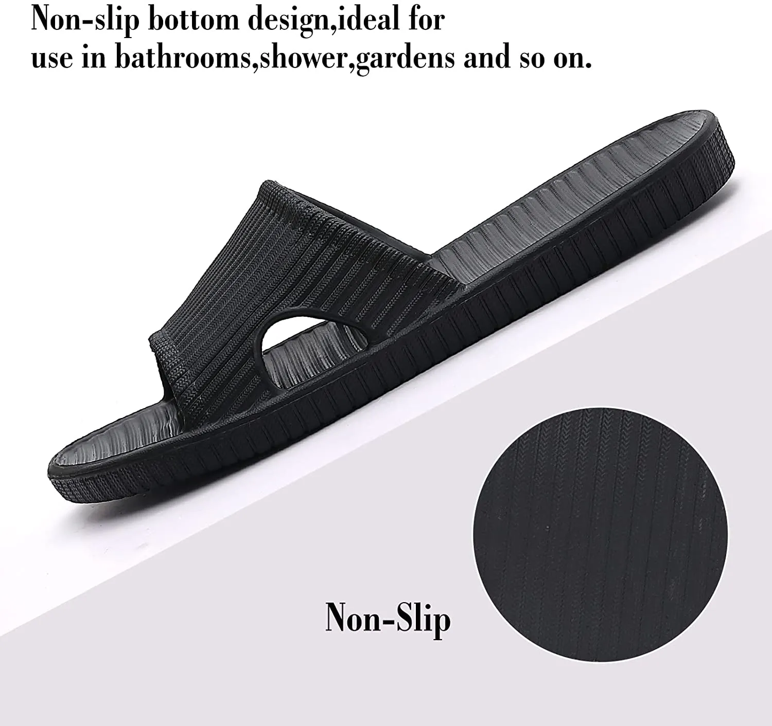 Yourvalues Shower Sandals for Women Slip on Indoor Slippers for Men Lightweight Bathroom Slide Soft Non-Slip Waterproof Shoes for Bath,Pool,Beach